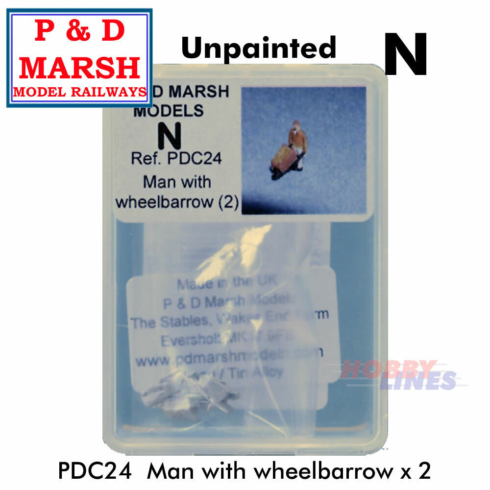 Man with Wheelbarrow x 2 - Unpainted | P&D Marsh | C24