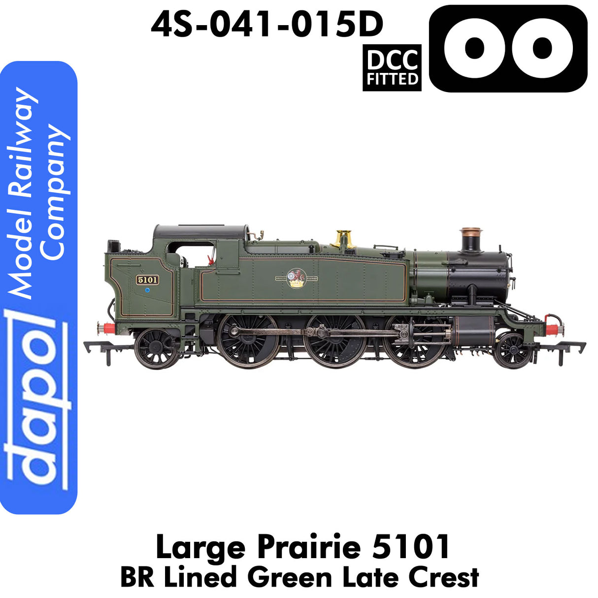 LARGE PRAIRIE 5101 BR Late Crest Steam Locomotive DCC Fitted | Dapol | 4S-041-015D