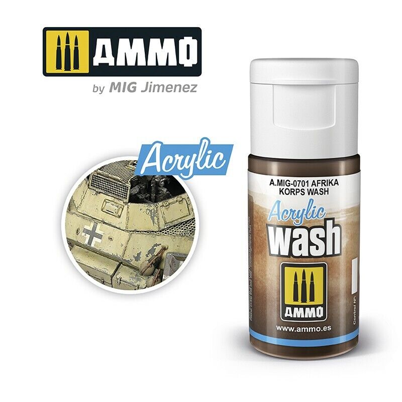 Ammo ACRYLIC WASH RANGE 15ml jar/bottles Full Colour Range By Mig Jimenez