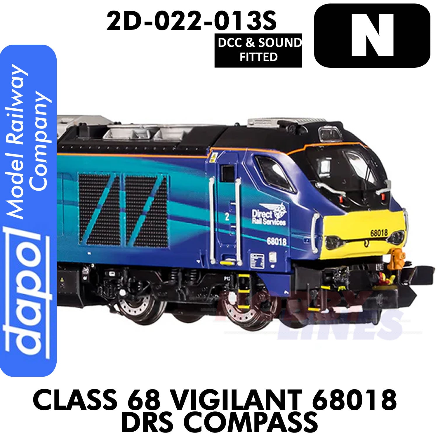 Class 68 Vigilant 68018 DRS  - DCC & Sound | Dapol | 2D-022-013S