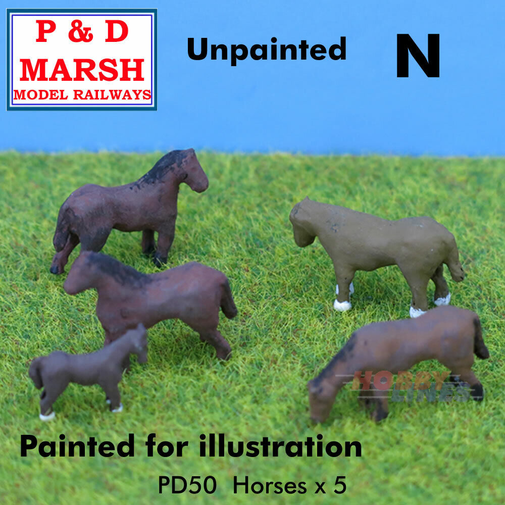 Horses x 5 - Unpainted | P&D Marsh | C50