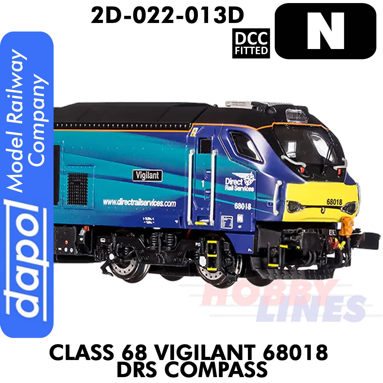 Class 68 Vigilant 68018 DRS Compass - DCC Fitted | Dapol | 2D-022-013D