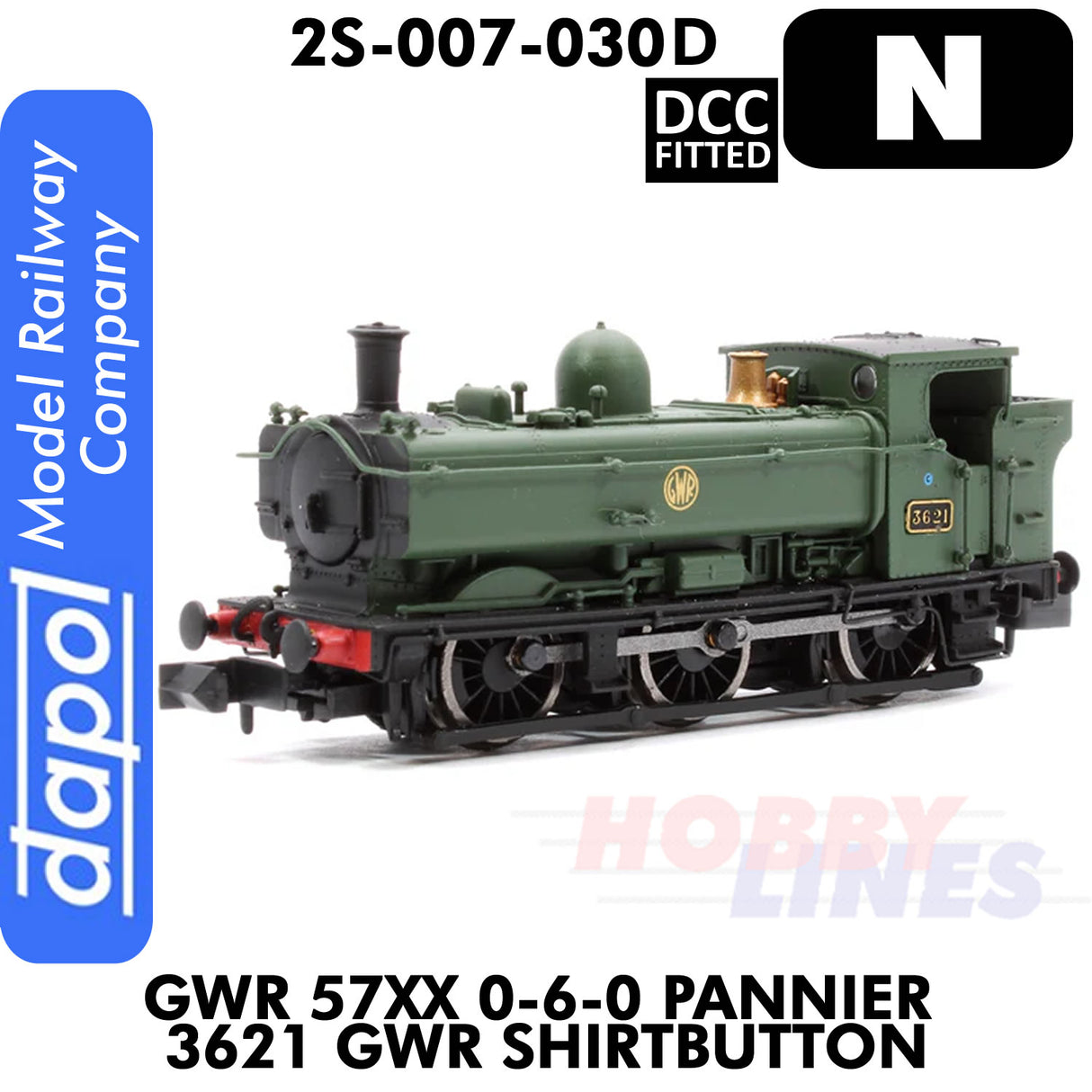 Pannier 3621 GWR Shirtbutton Steam Locomotive 1:148 N gauge DCC Fitted Dapol 2S-007-030D