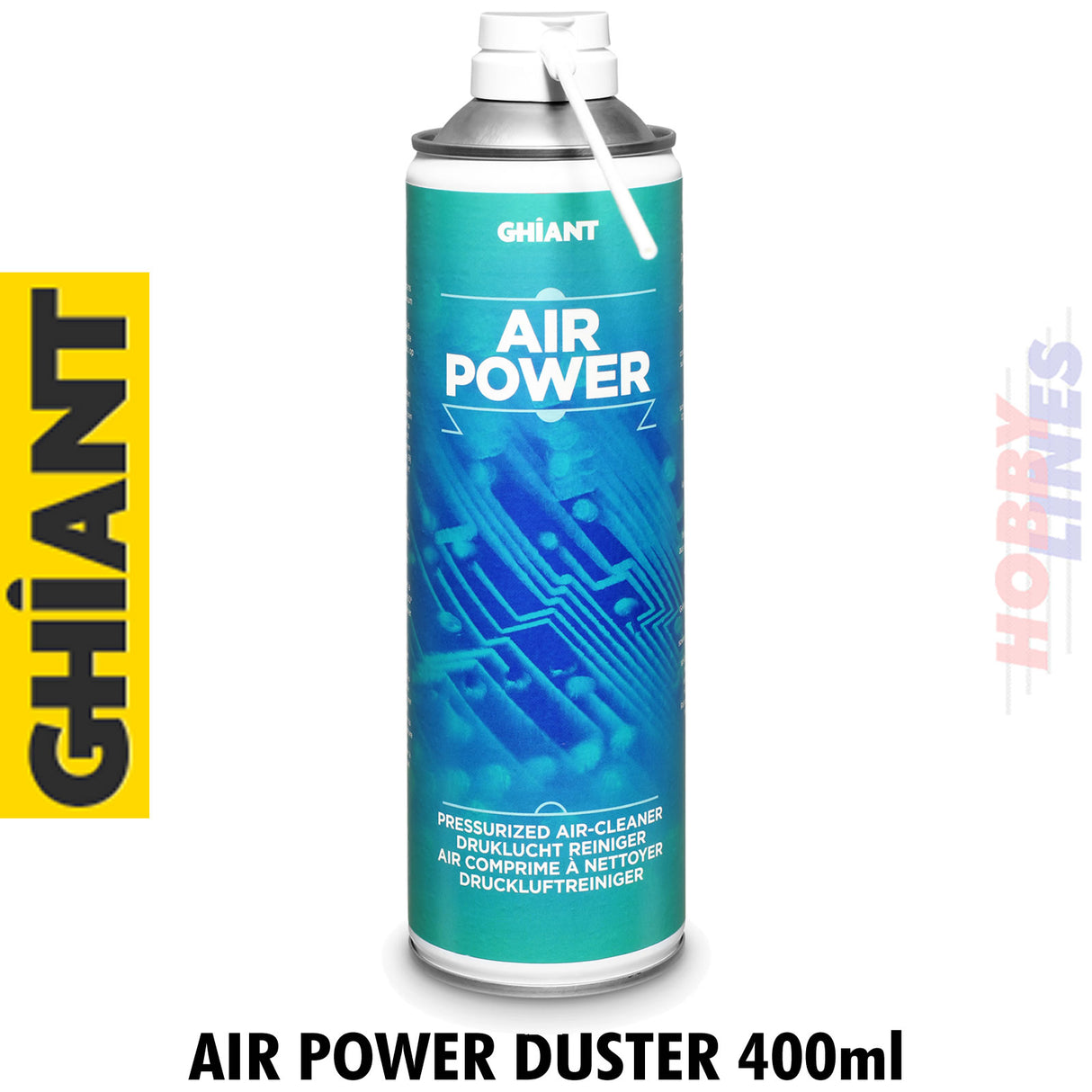 AIR DUSTER Spray Aerosol Cleaner Power Airstream 400ml GHIANT 40030