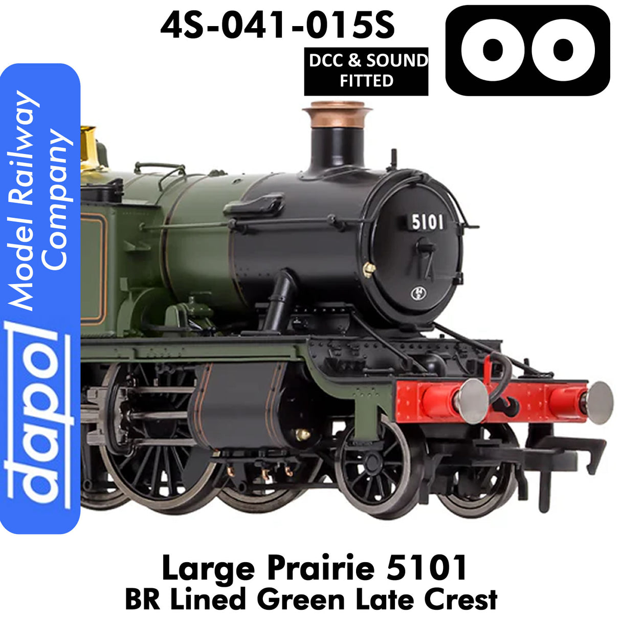 LARGE PRAIRIE 5101 BR Late Crest Steam Locomotive DCC & Sound | Dapol | 4S-041-015S