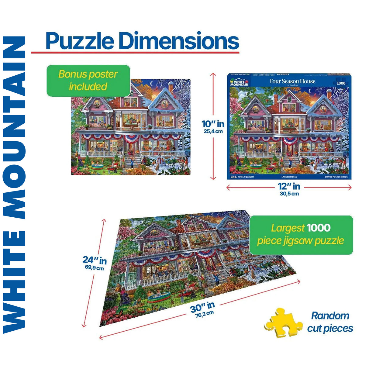 Four Seasons House - 1000pc Puzzle | White Mountain | 2138pz