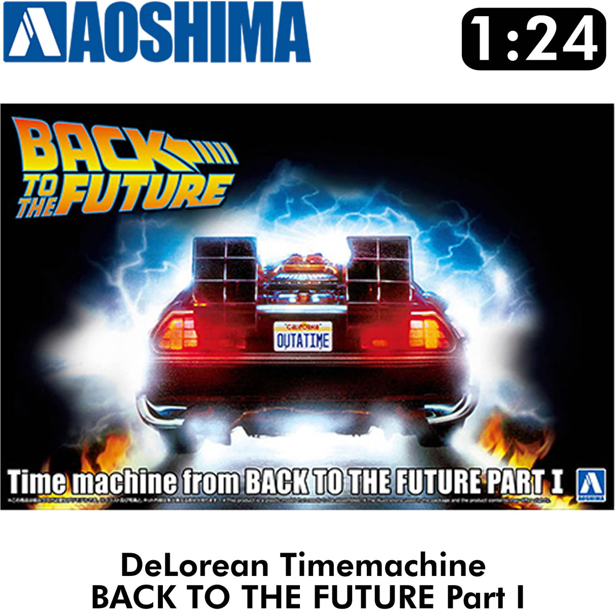 DeLorean BACK TO THE FUTURE Time Machine Pt1 DMC 1:24 kit AOSHIMA 06436