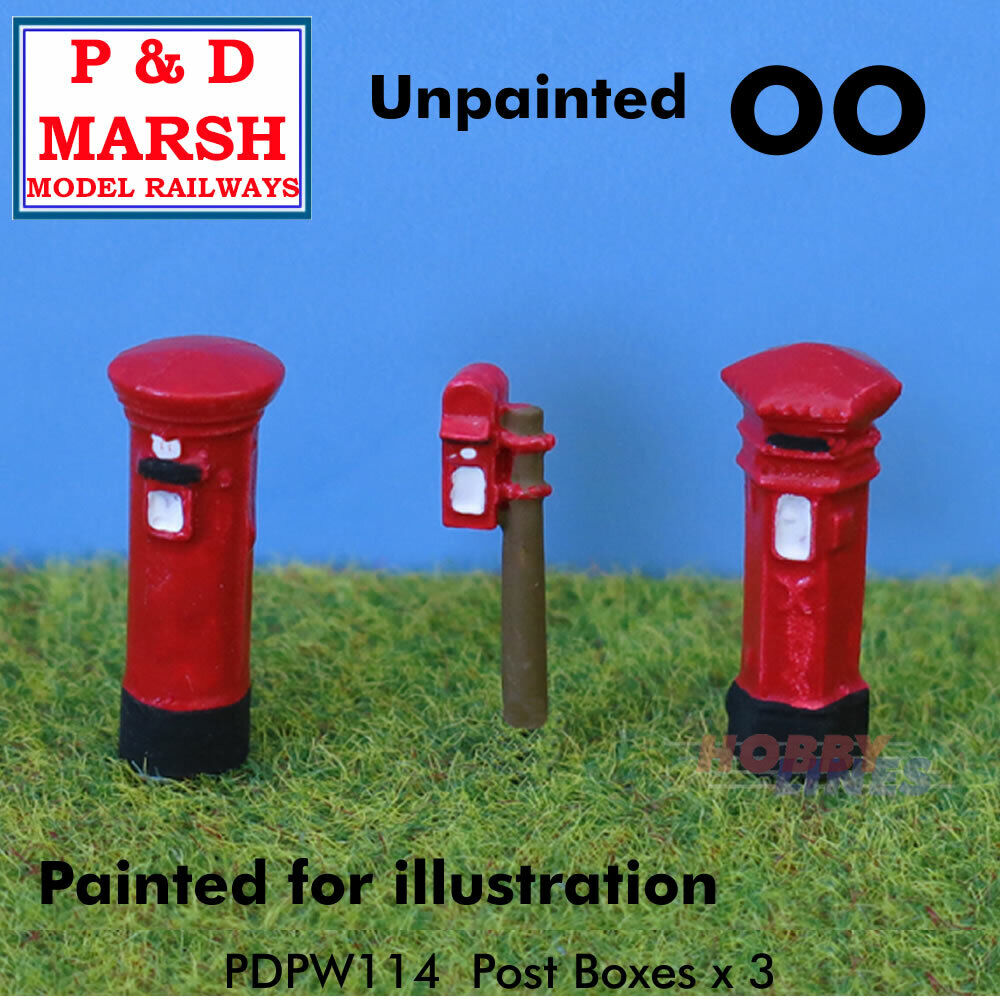 Post Boxes x 3 - Unpainted | P&D Marsh | PW114