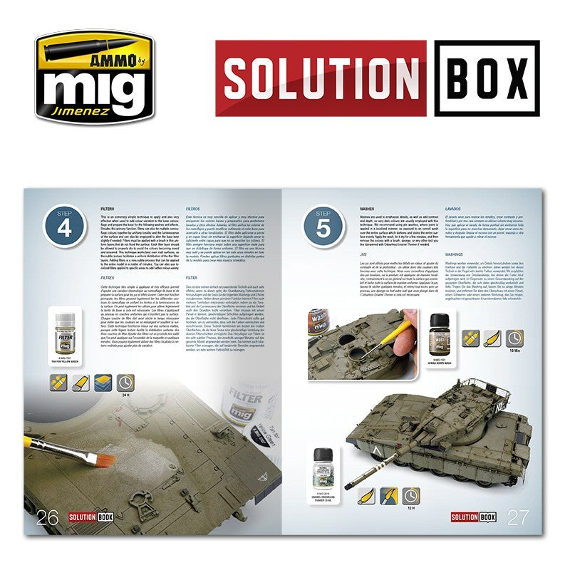Solution Book 03 - How to Paint IDF Vehicles (English, Castellano, Français, Deutsch) | Ammo by Mig Jimenez | MIG6501