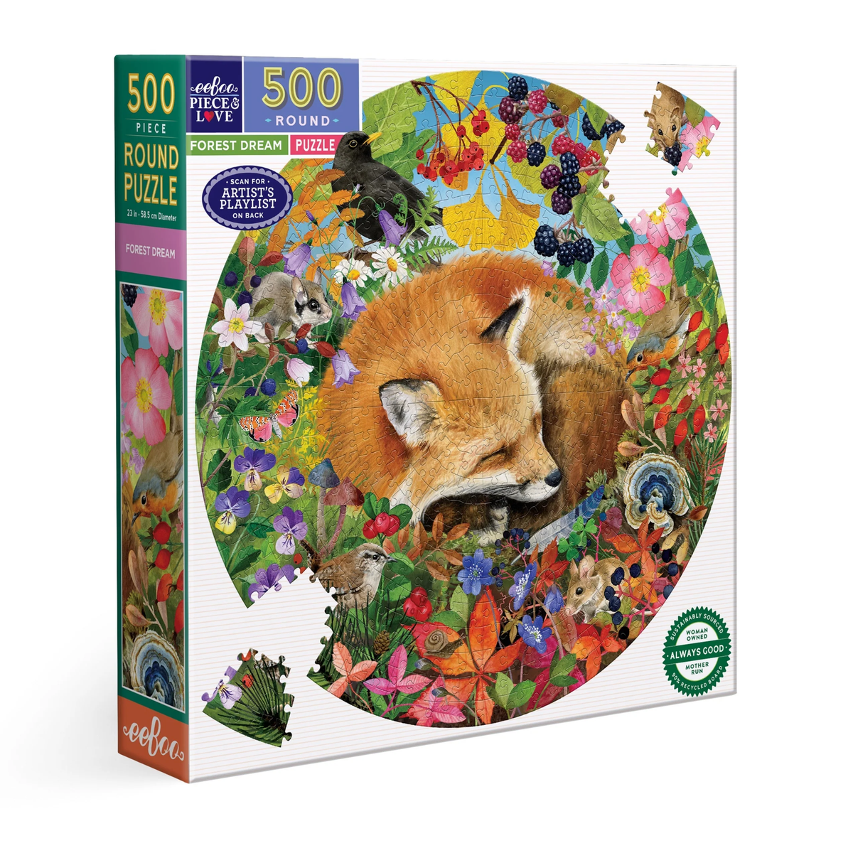 Forest Dream - 500pc Round Puzzle | eeBoo | PZF276