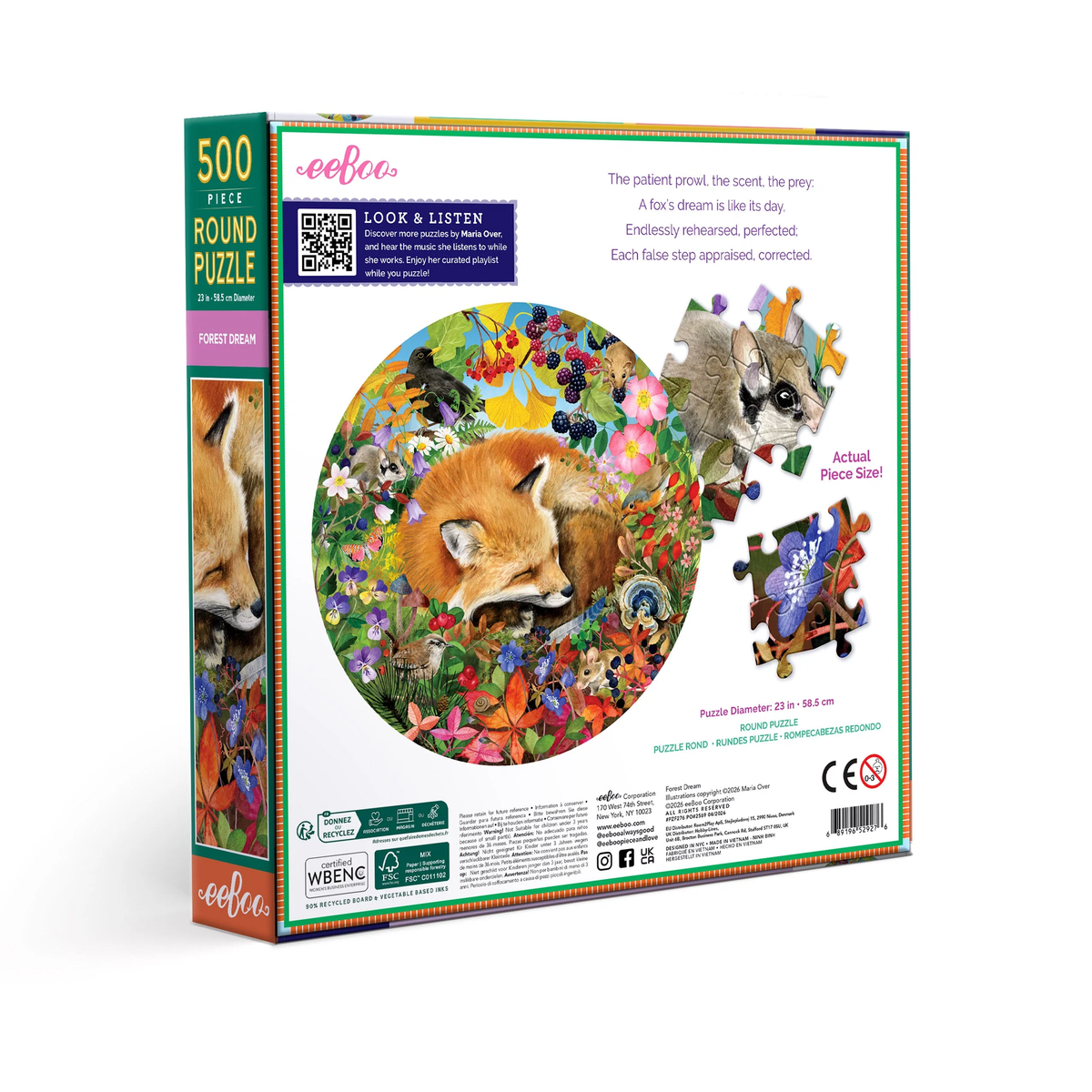 Forest Dream - 500pc Round Puzzle | eeBoo | PZF276