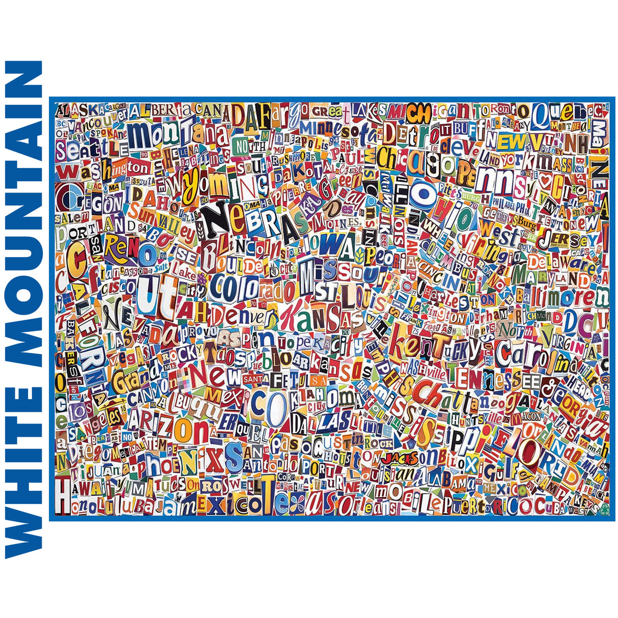 USA World Map - 500pc Puzzle | White Mountain | 2175pz