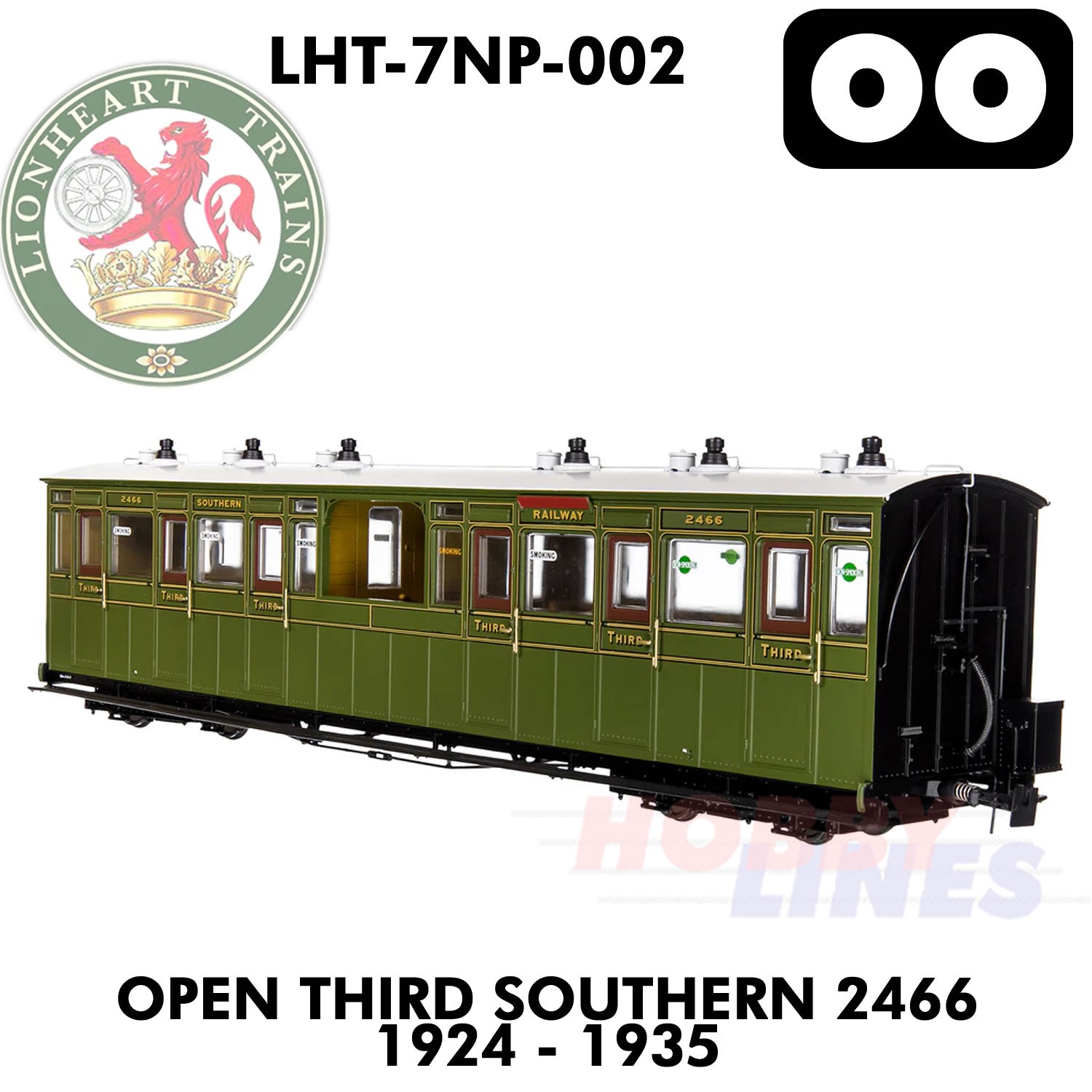 Open 3rd Southern 2466 1924-35 - DCC Ready | Lionheart Trains |  LHT-7NP-002