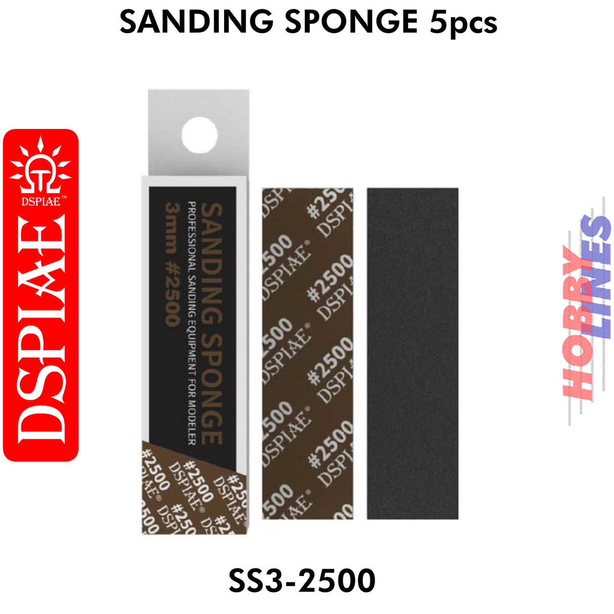 SS3-2500 3mm #2500 Sanding Sponge - 5pcs - 2500 grit | DSPIAE | DS034