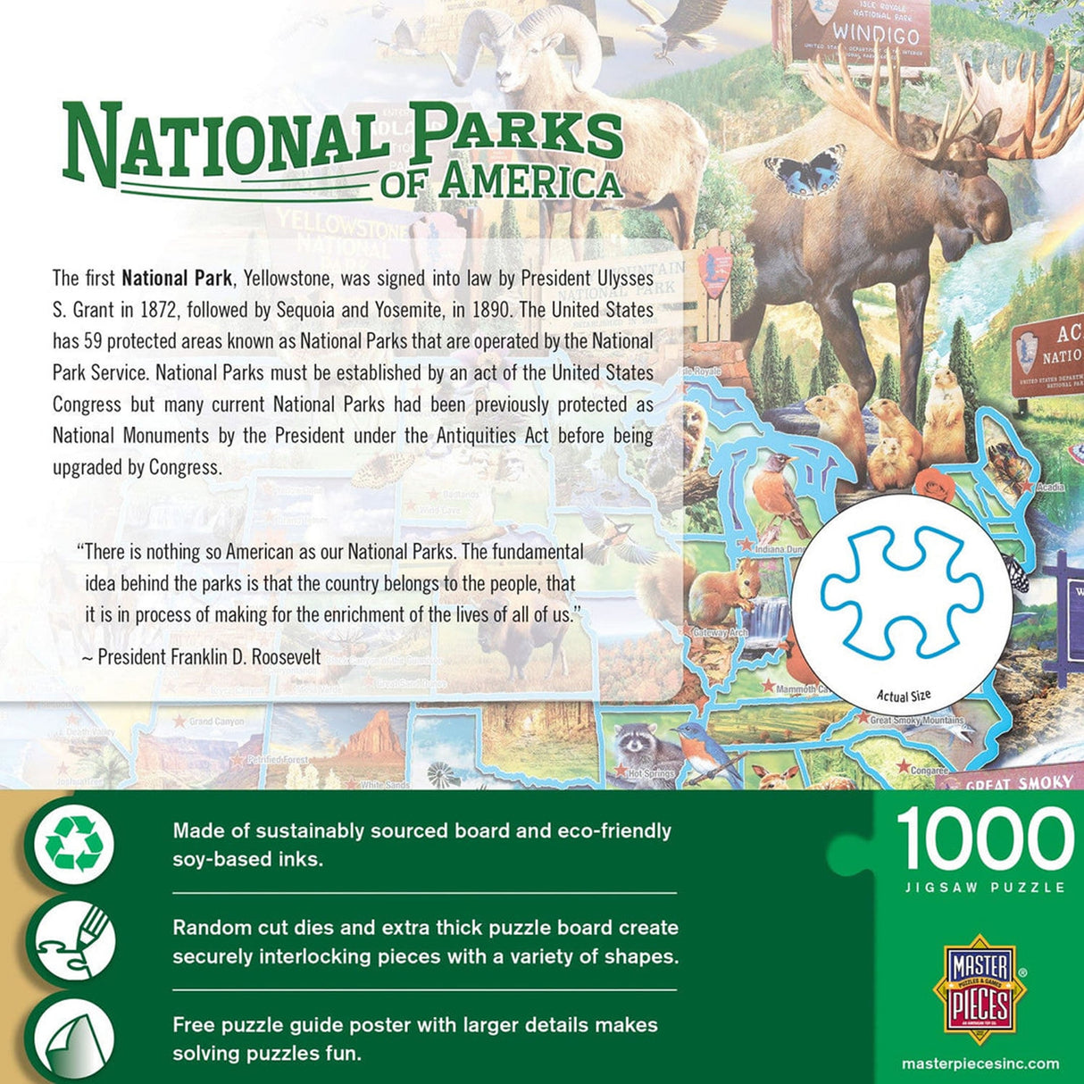 National Parks USA MAP 1000pc Masterpieces Jigsaw Puzzle
