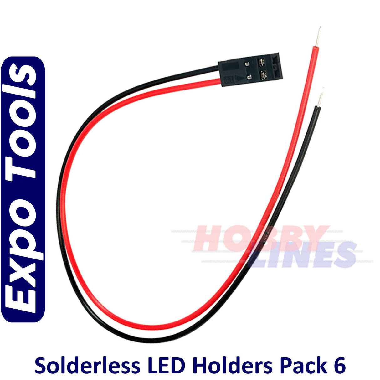 LED HOLDER Solderless 6 pack 200mm lead light emitting diode Expo Tools A25250