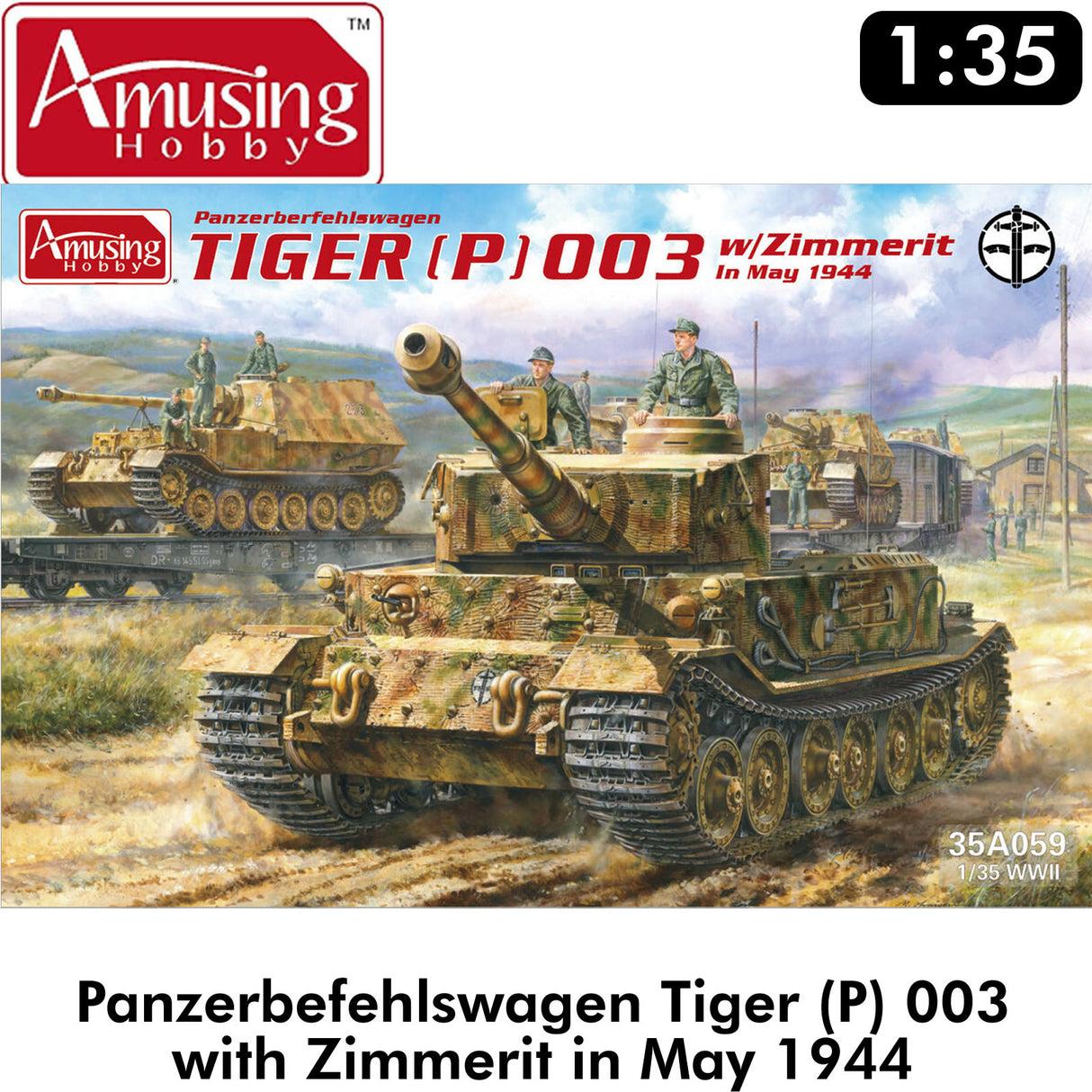 Tiger P 003 Panzerbefehlswagen Zimmerit 1:35 kit | Amusing Hobby | 35A059