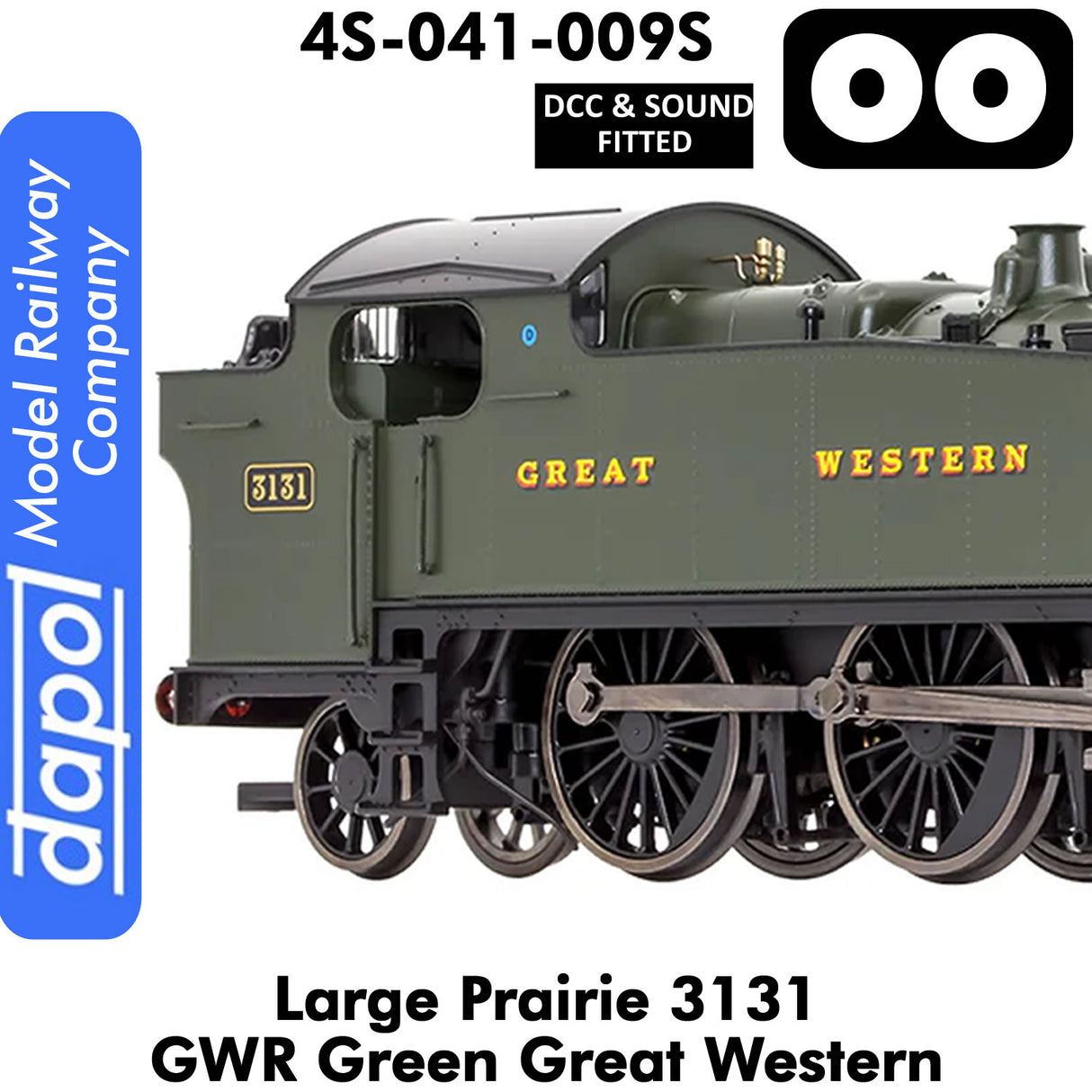 LARGE PRAIRIE 3131 GWR DCC & Sound Steam Locomotive |  Dapol | 4S-041-009S