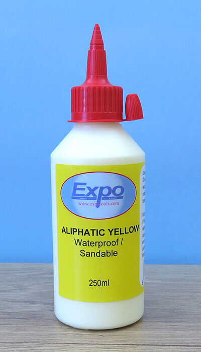 Aliphatic Yellow PVA Wood Glue 250ml waterproof sandable Expo Tools 47035