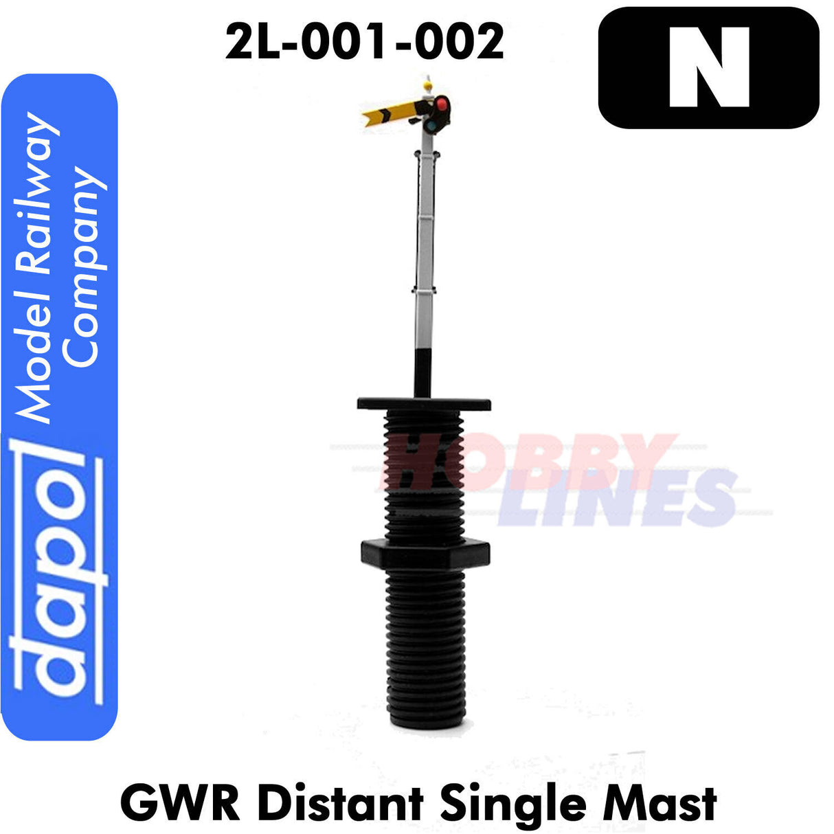 SIGNAL GWR DISTANT Single Mast Semaphore with LED Easi-Fit N Dapol 2L-001-002