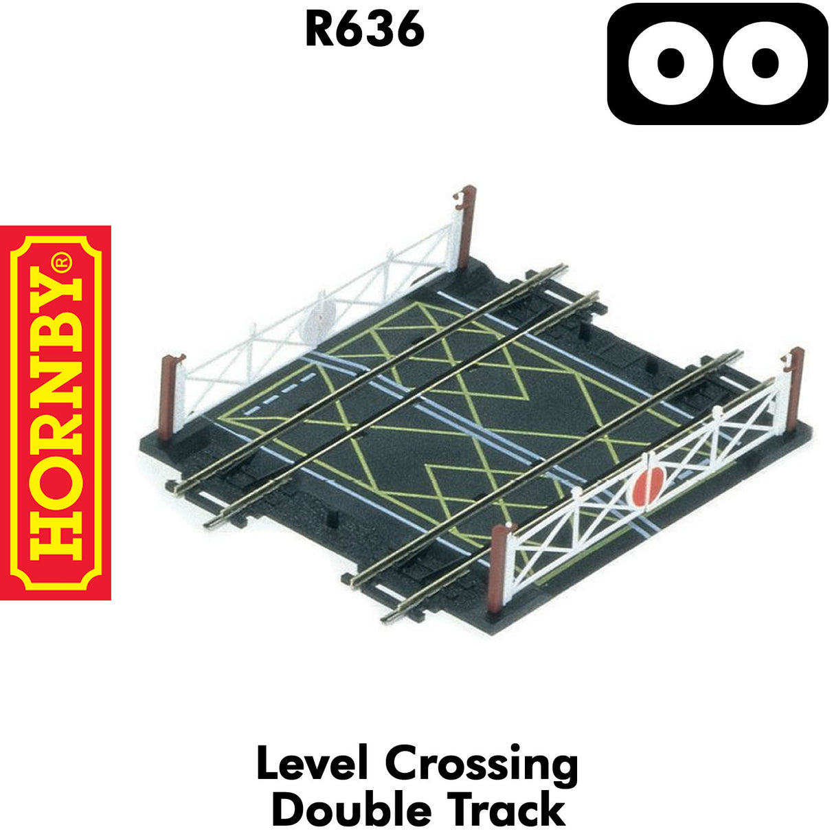OO Gauge Level Crossing Double Track with lights and booms - 1:76 | Hornby | R636