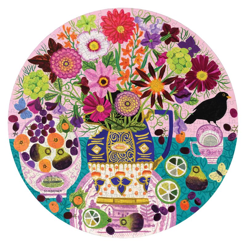 Fruits & Flowers Still 500pc - Round Puzzle | eeBoo | PZFFUF