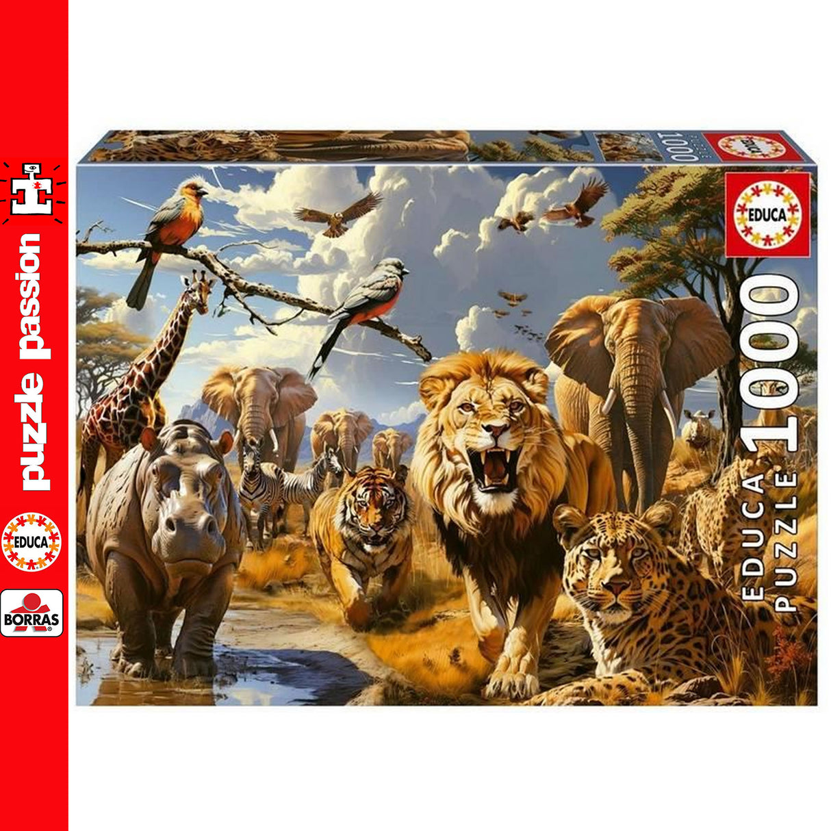 Educa WILD ANIMALS 1000pc Super Deluxe Jigsaw Puzzle 19920