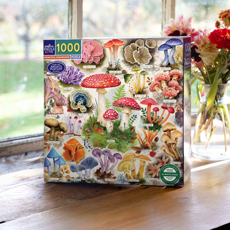 Bountiful Mushrooms 1000pc Puzzle | eeBoo | PZT501