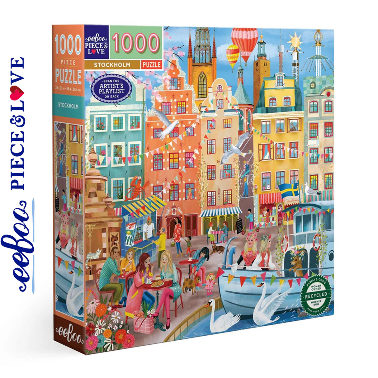 eeBoo STOCKHOLM 1000 pc Square Jigsaw Puzzle Super Deluxe PZTSKM