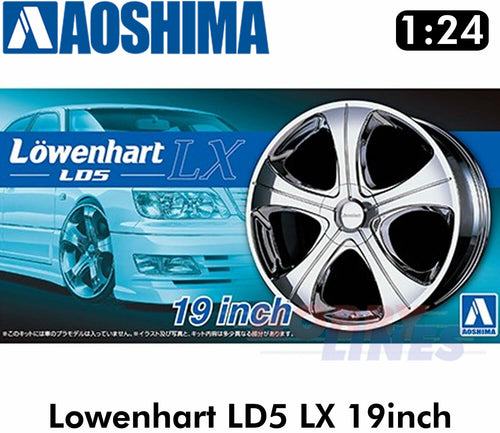 Lowenhart LD5 LX 19inch 1:24 WHEELS & TYRES Set of 4 AOSHIMA Tuned Parts 05529