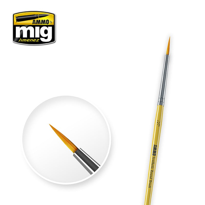 Size 2/0 - Synthetic Round Brush | Ammo by Mig Jimenez | MIG8612