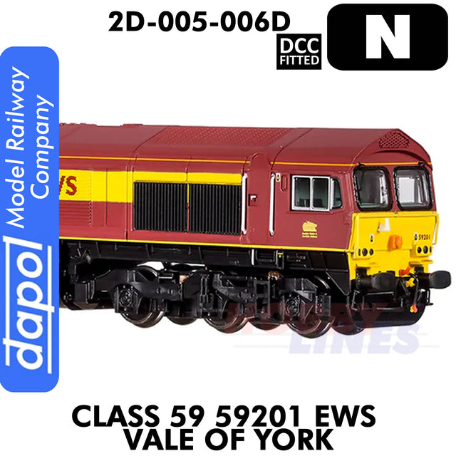 Class 59 59201 EWS Vale of York - DCC Fitted | Dapol | 2D-005-006D