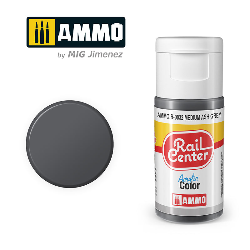 Rail Center - Medium Ash Grey - 15ml | Ammo by Mig Jimenez | MIGR0032