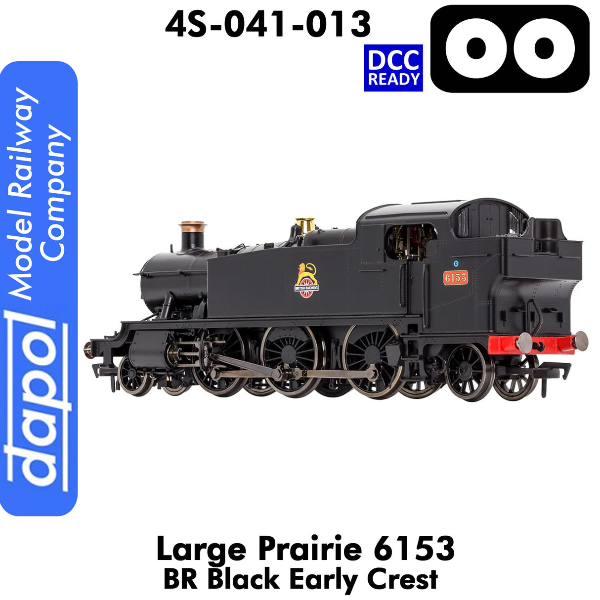 LARGE PRAIRIE 6153 BR Black Early Crest DCC Ready Locomotive | Dapol | 4S-041-013