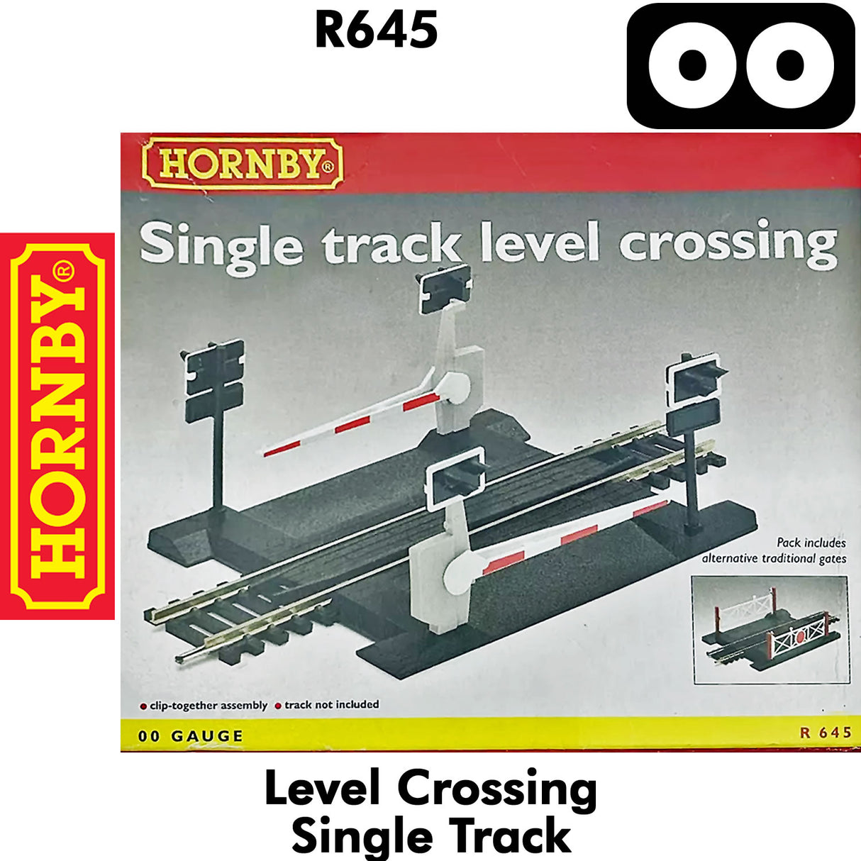 OO Gauge Level Crossing Single Track with lights and booms - 1:76 | Hornby | R645