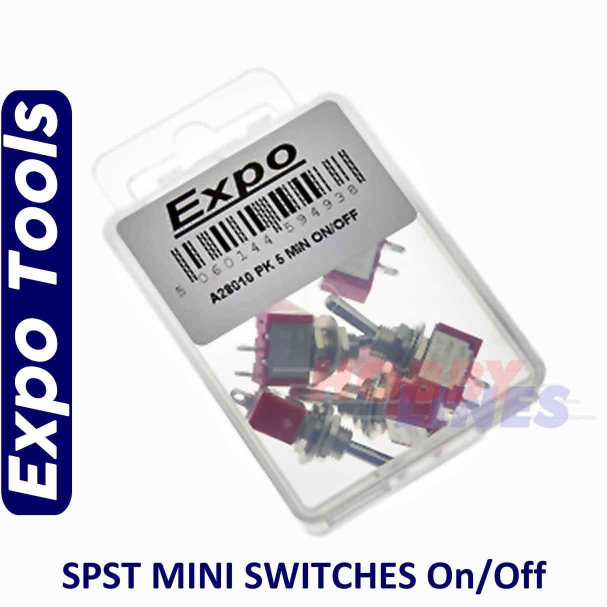 SWITCH SPST ON OFF 2 postion Miniature 5pk Model electronics EXPO A28010