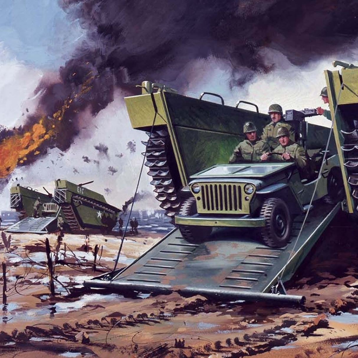 BUFFALO WILLYS MB JEEP US amphibious Landing Vehicle Tracked WWII 1:72 model kit AIRFIX A03302V