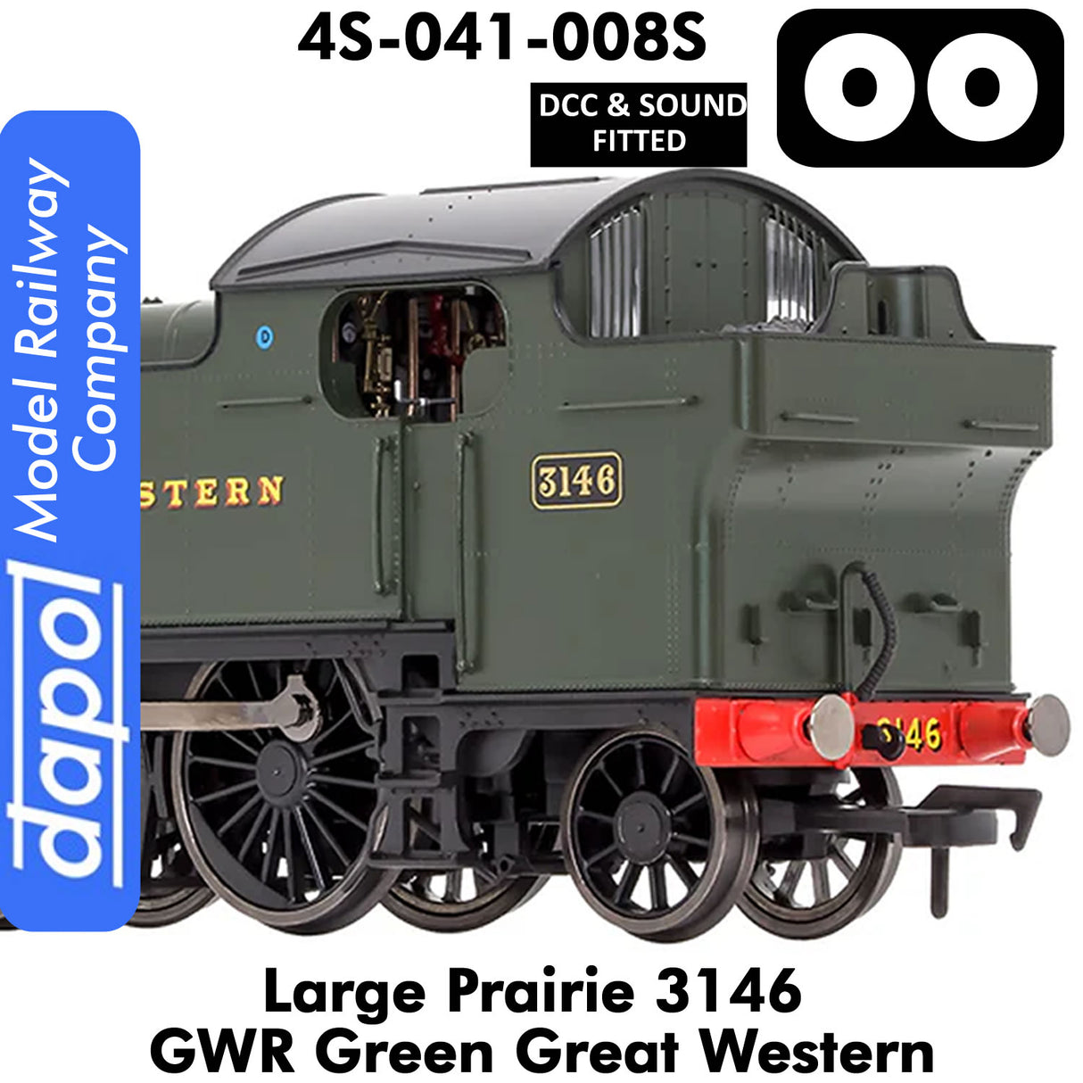 LARGE PRAIRIE 3146 GWR DCC & Sound Steam Locomotive | Dapol | 4S-041-008S