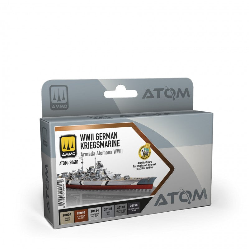 ATOM Set German KRIEGSMARINE WWII set - 6 20ml Acrylic Paint | Ammo by Mig Jimenez