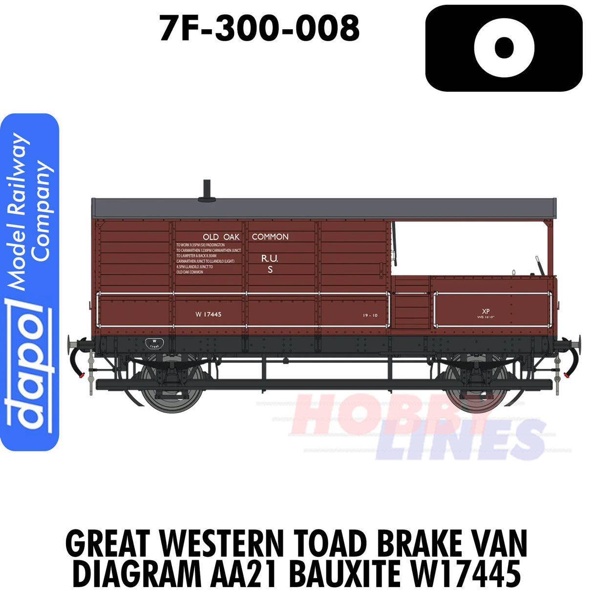 Great Western Railway Toad Brake Van Bauxite - W17445 | Dapol | 7F-300-008