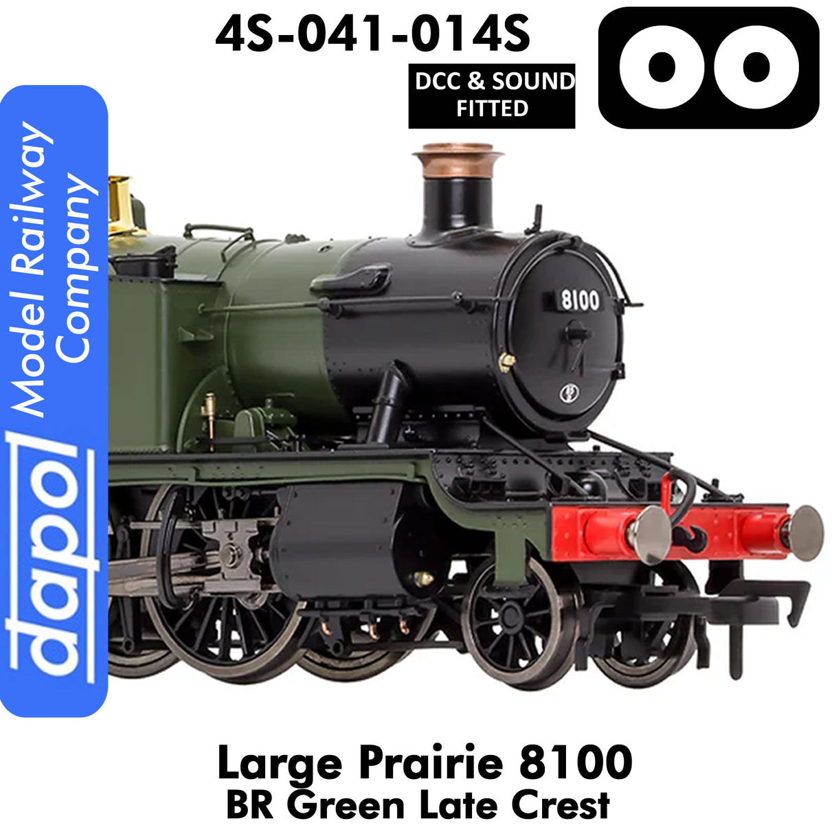 LARGE PRAIRIE 8100 BR Late Crest Steam Locomotive DCC & Sound | Dapol | 4S-041-014S