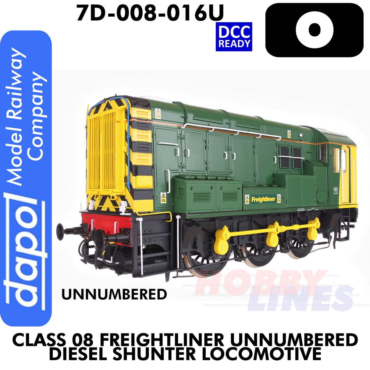 Class 08 Freightliner Unnumbered Diesel Shunter Locomotive - DCC Ready | Dapol | 7D-008-016U