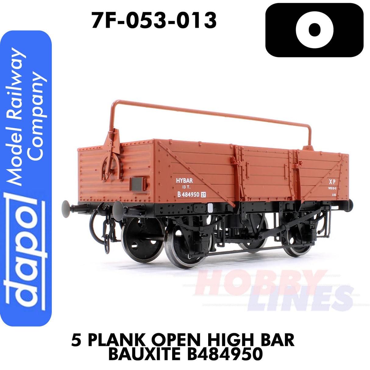 5 Plank Open High Bar Bauxite B484950 Wagon |  Dapol | 7F-053-013