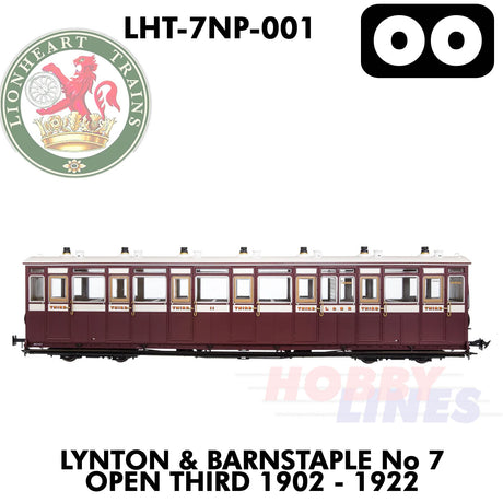 Lynton & Barnstaple Open 3rd No.7 1902-22 - DCC Ready  | Lionheart Trains | LHT-7NP-001