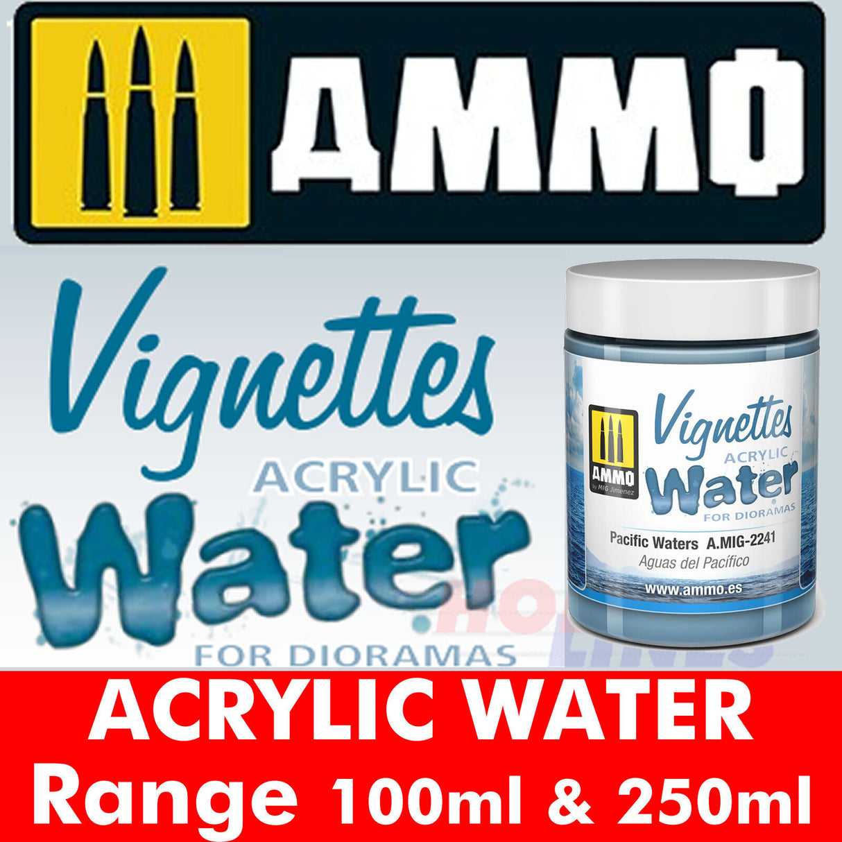 Acrylic Water - Clear Water - 100ml | Ammo by Mig Jimenez | MIG2245