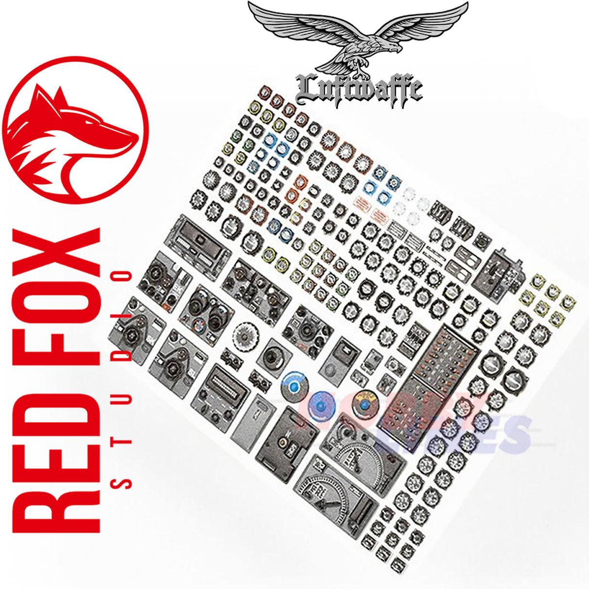Instruments & Gauges Set Luftwaffe WWII Aircraft Red Fox Studios 1:32 RFSQS-32186