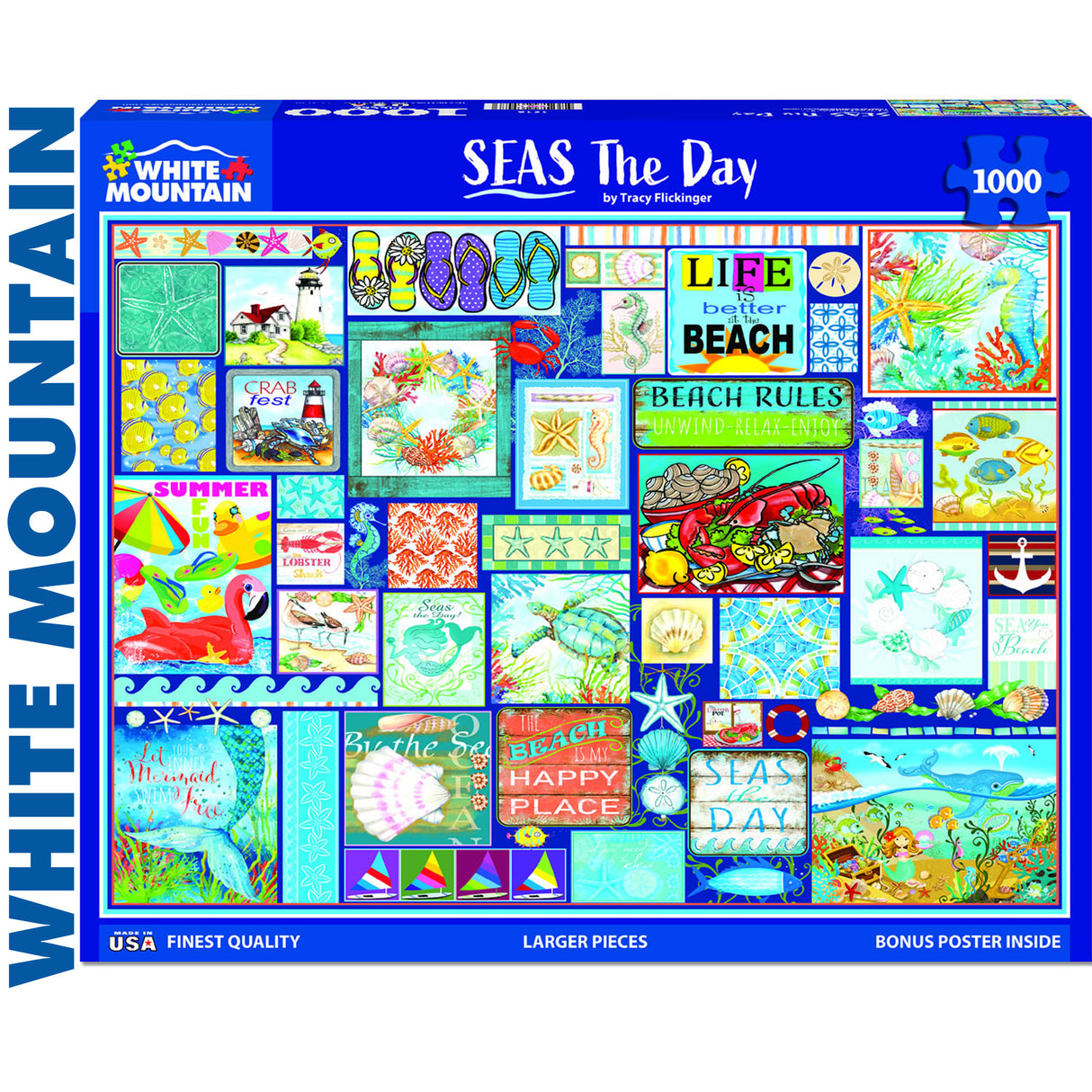 SEAS THE DAY 1000 pc super deluxe Jigsaw Puzzle WHITE MOUNTAIN 1912