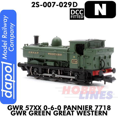 Great Western Railway - 57XX 0-6-0 Pannier 7718 Green Great Western - DCC Fitted | Dapol | 2S-007-029D