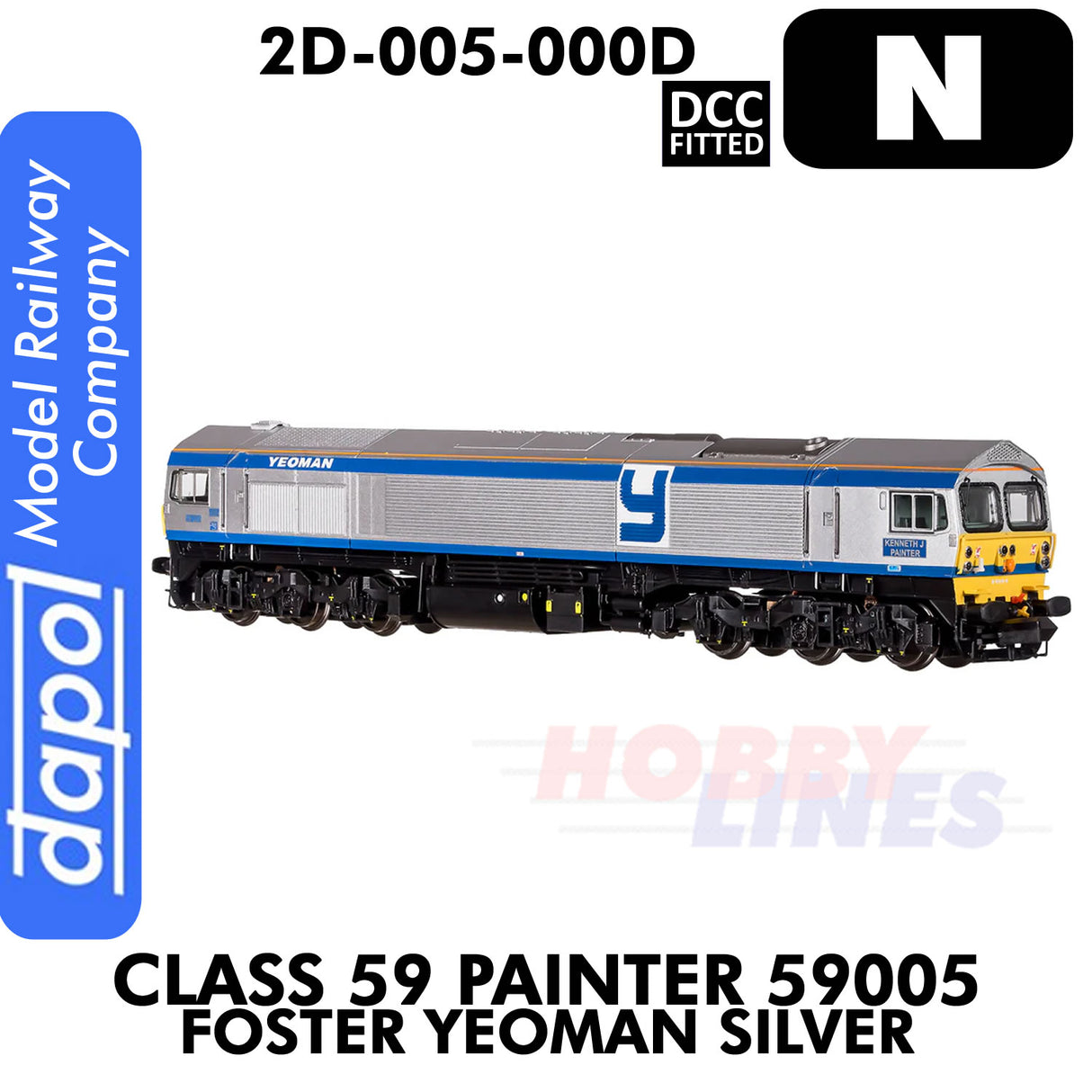 Class 59 Painter 59005 Foster Yeoman Silver - DCC Fitted | Dapol |2D-005-000D