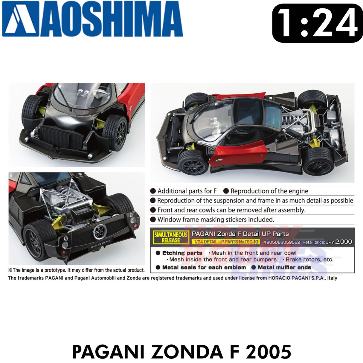PAGANI Zonda F 2006 Super Car 1:24 model kit Aoshima 05603
